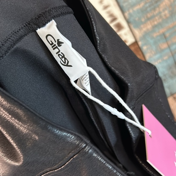 Ginasy black faux leather pleather ankle leggings - Picture 12 of 16